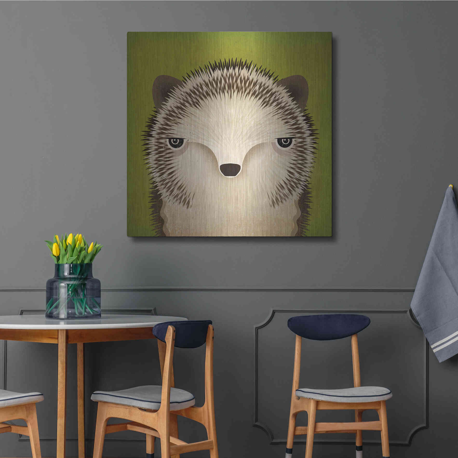 Luxe Metal Art 'Baby Hedgehog' by Ryan Fowler, Metal Wall Art,36x36