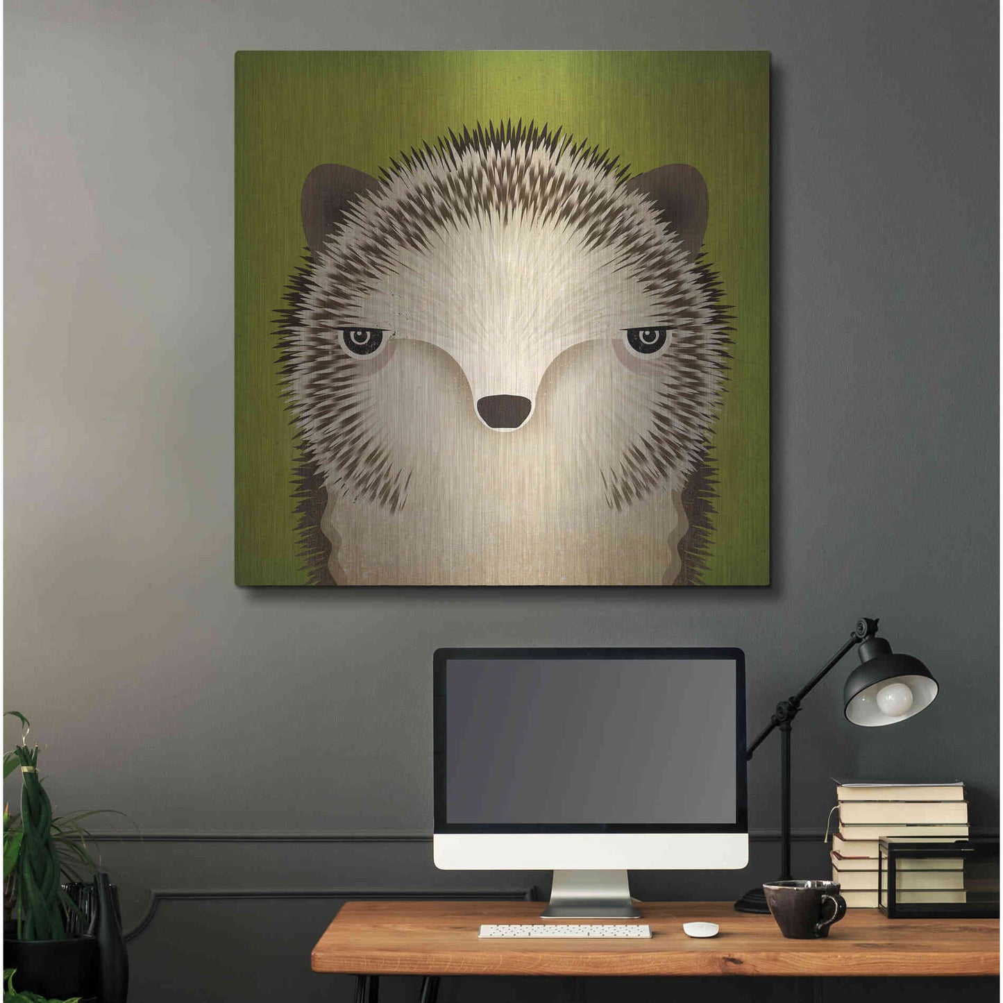Luxe Metal Art 'Baby Hedgehog' by Ryan Fowler, Metal Wall Art,36x36