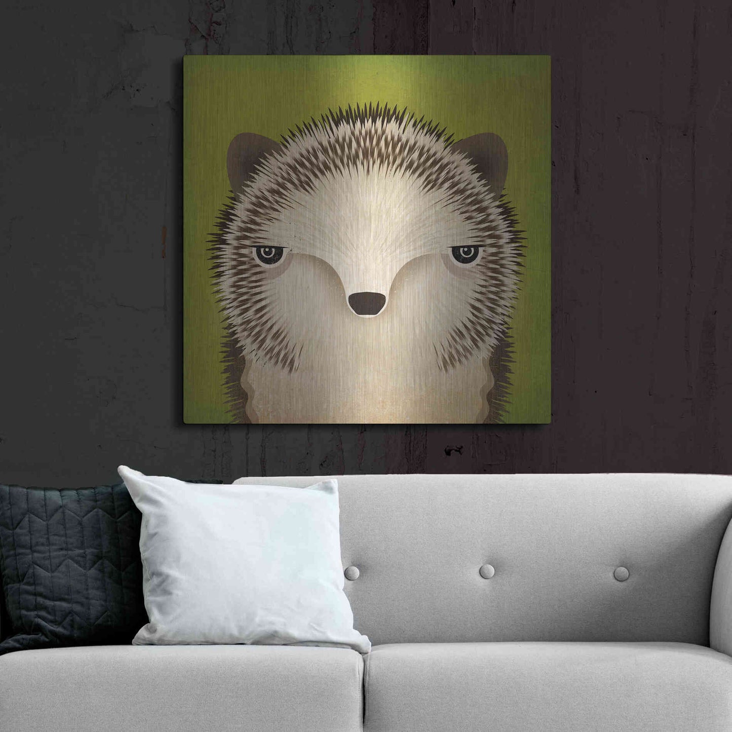 Luxe Metal Art 'Baby Hedgehog' by Ryan Fowler, Metal Wall Art,36x36