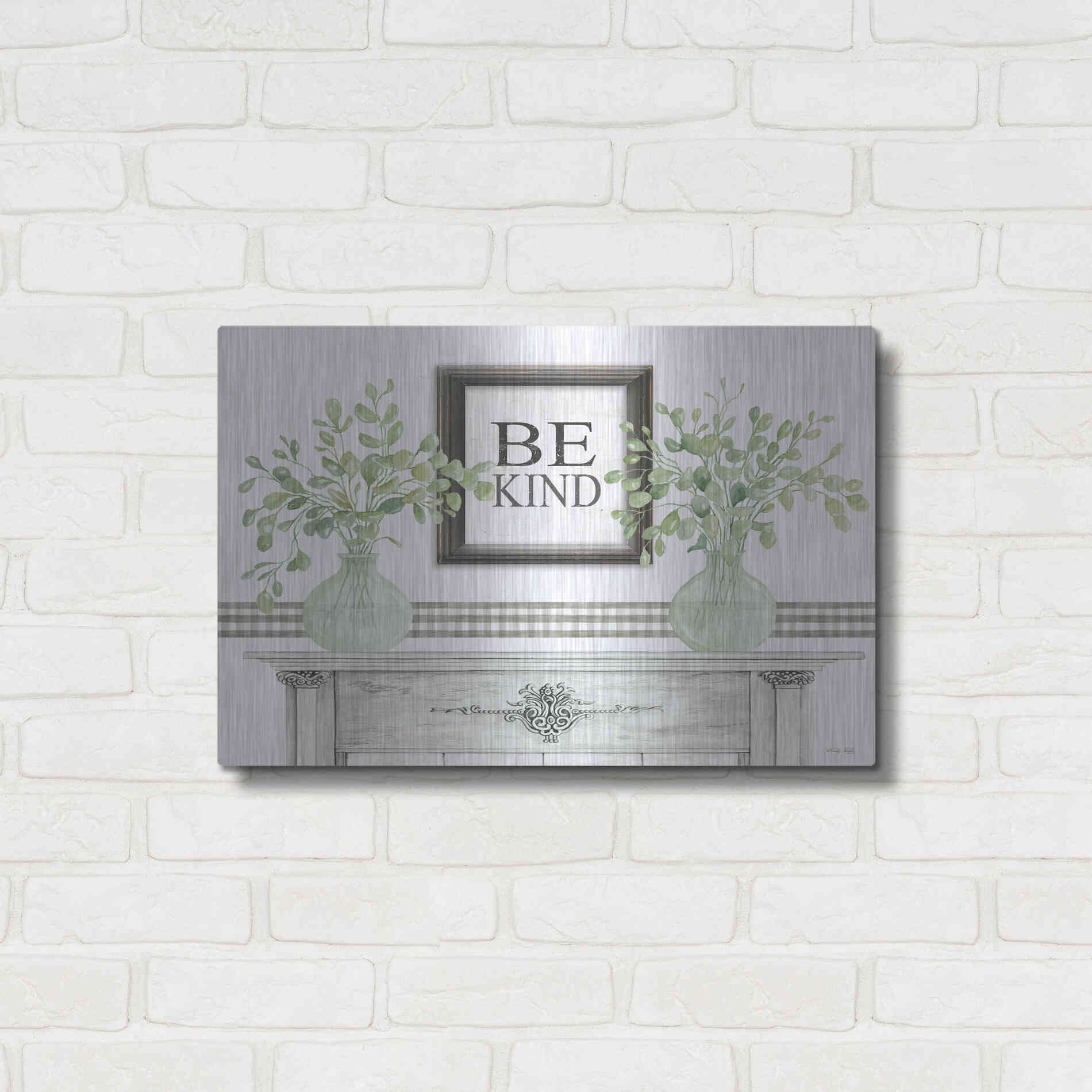 Luxe Metal Art 'Be Kind Table' by Cindy Jacobs, Metal Wall Art,24x16