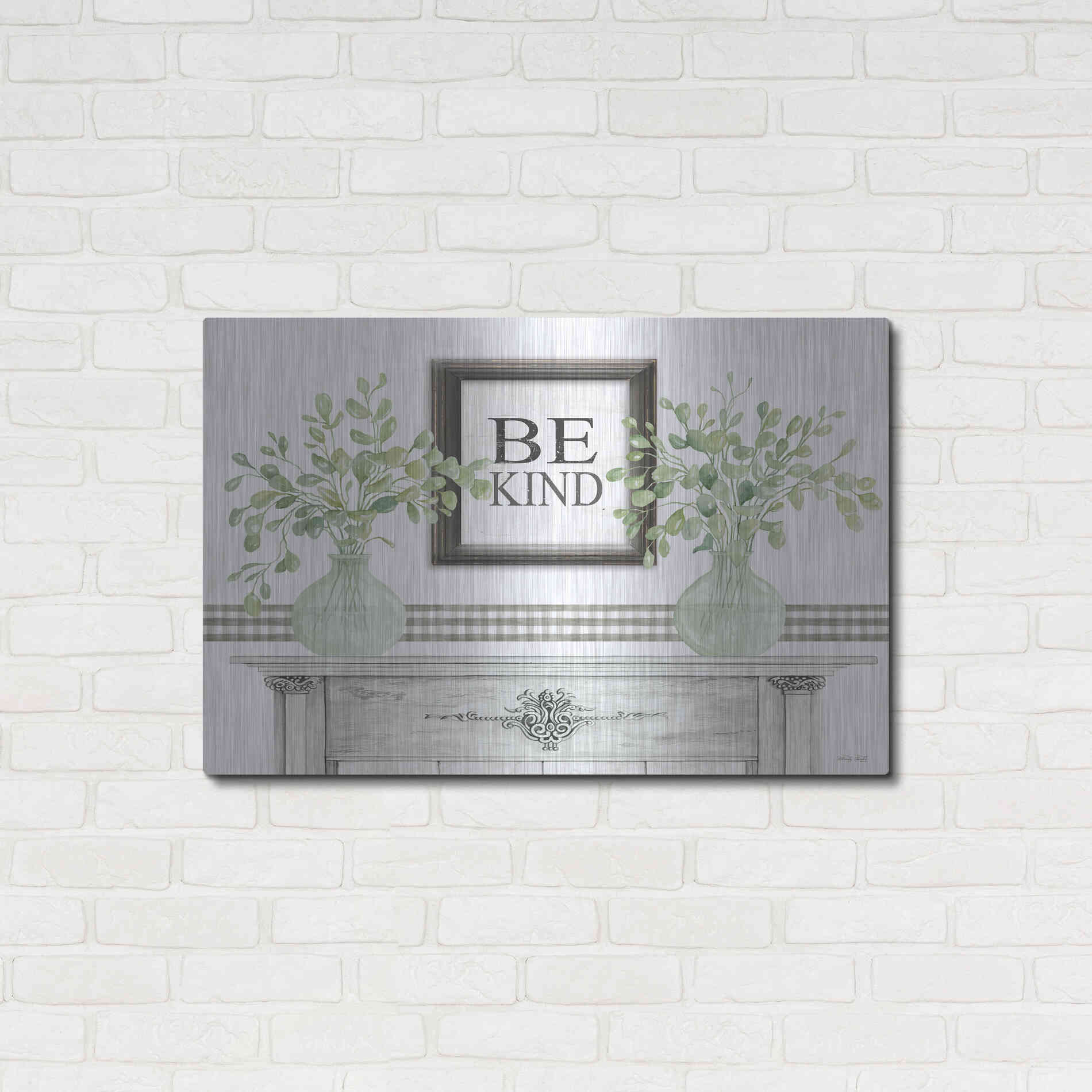 Luxe Metal Art 'Be Kind Table' by Cindy Jacobs, Metal Wall Art,36x24