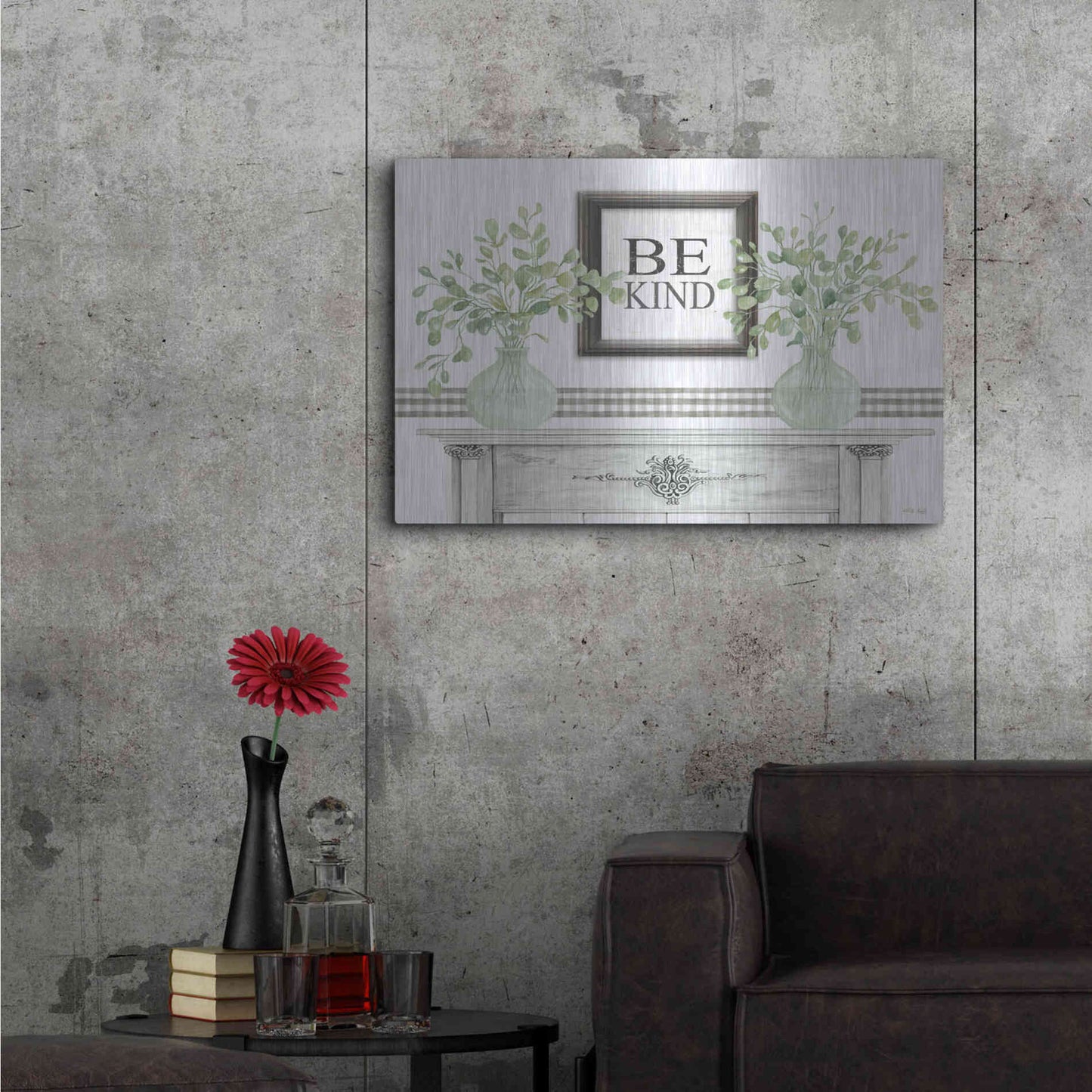 Luxe Metal Art 'Be Kind Table' by Cindy Jacobs, Metal Wall Art,36x24