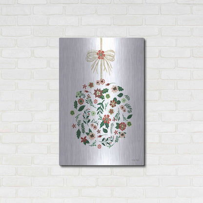 Luxe Metal Art 'Christmas Ornament II' by Cindy Jacobs, Metal Wall Art,24x36