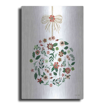 Luxe Metal Art 'Christmas Ornament II' by Cindy Jacobs, Metal Wall Art