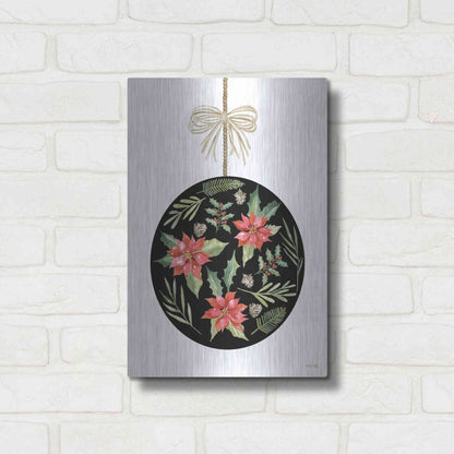 Luxe Metal Art 'Christmas Ornament III' by Cindy Jacobs, Metal Wall Art,12x16