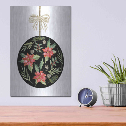 Luxe Metal Art 'Christmas Ornament III' by Cindy Jacobs, Metal Wall Art,12x16