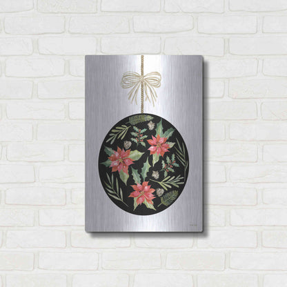 Luxe Metal Art 'Christmas Ornament III' by Cindy Jacobs, Metal Wall Art,16x24