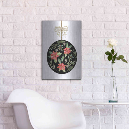 Luxe Metal Art 'Christmas Ornament III' by Cindy Jacobs, Metal Wall Art,16x24