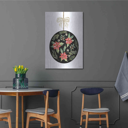 Luxe Metal Art 'Christmas Ornament III' by Cindy Jacobs, Metal Wall Art,24x36