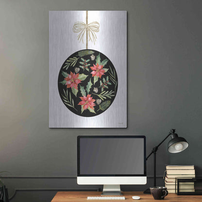 Luxe Metal Art 'Christmas Ornament III' by Cindy Jacobs, Metal Wall Art,24x36