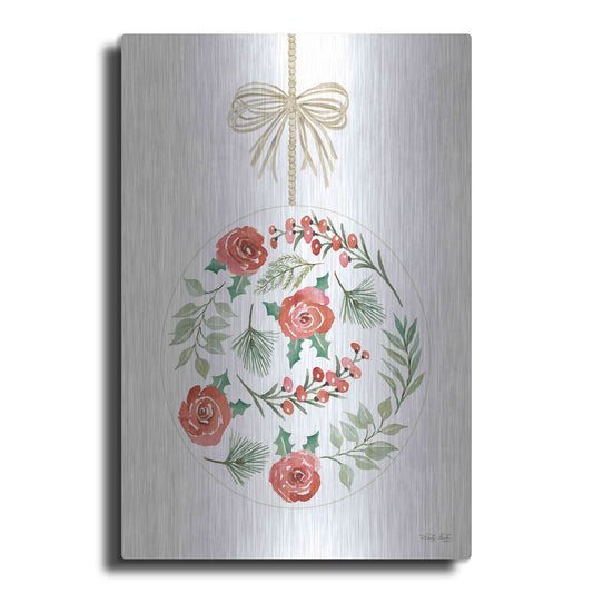 Luxe Metal Art 'Christmas Ornament IV' by Cindy Jacobs, Metal Wall Art