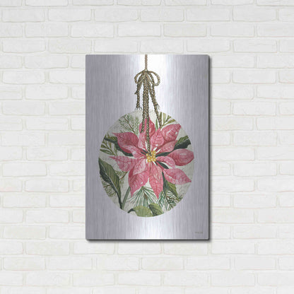 Luxe Metal Art 'Poinsettia Ornament' by Cindy Jacobs, Metal Wall Art,24x36