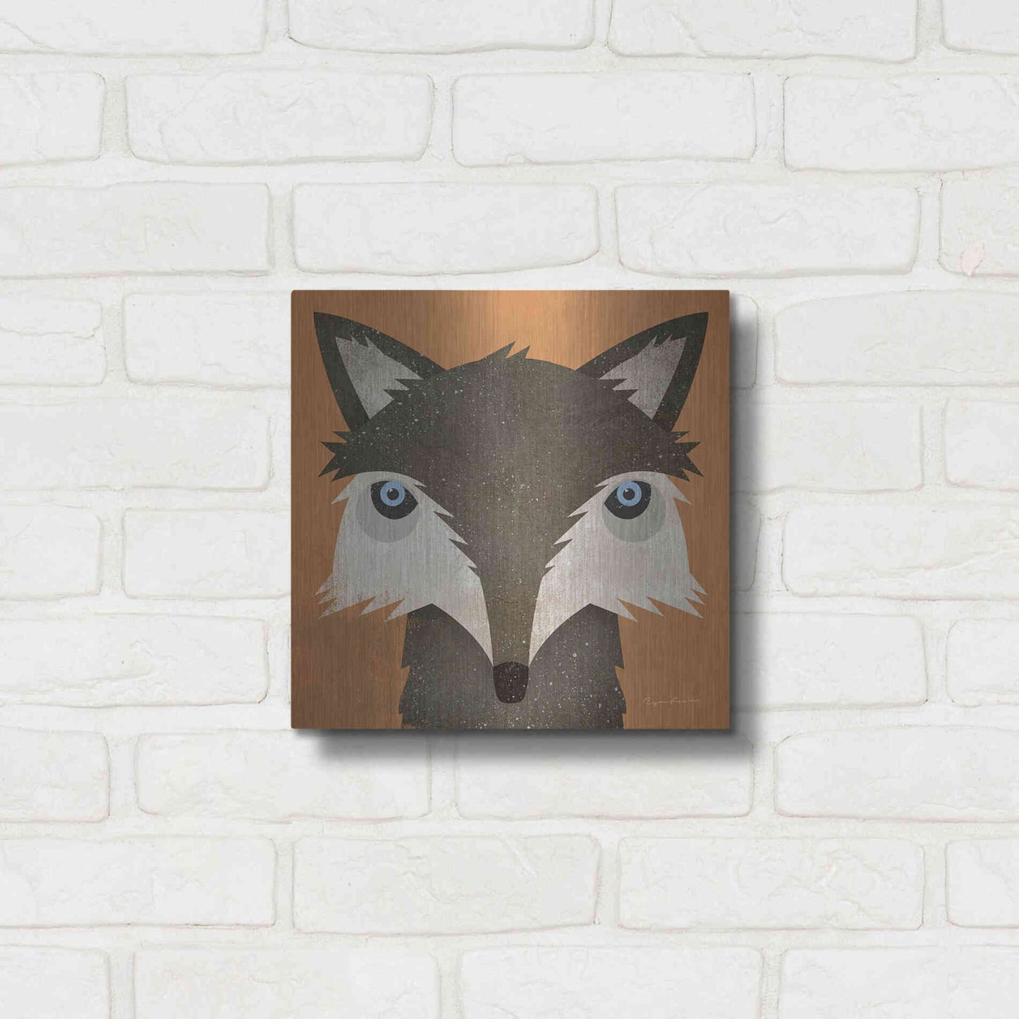 Luxe Metal Art 'Timber Wolf' by Ryan Fowler, Metal Wall Art,12x12