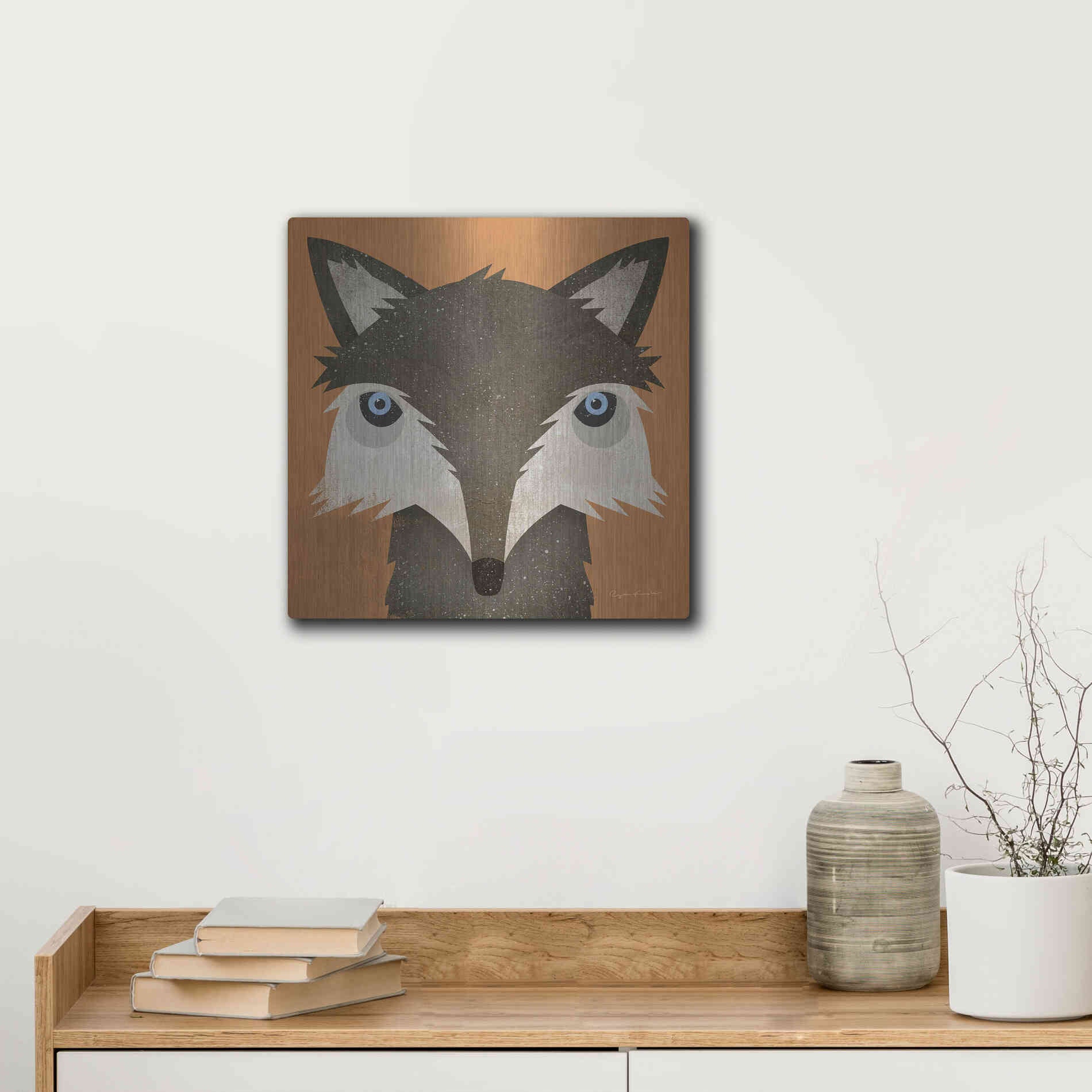 Luxe Metal Art 'Timber Wolf' by Ryan Fowler, Metal Wall Art,12x12