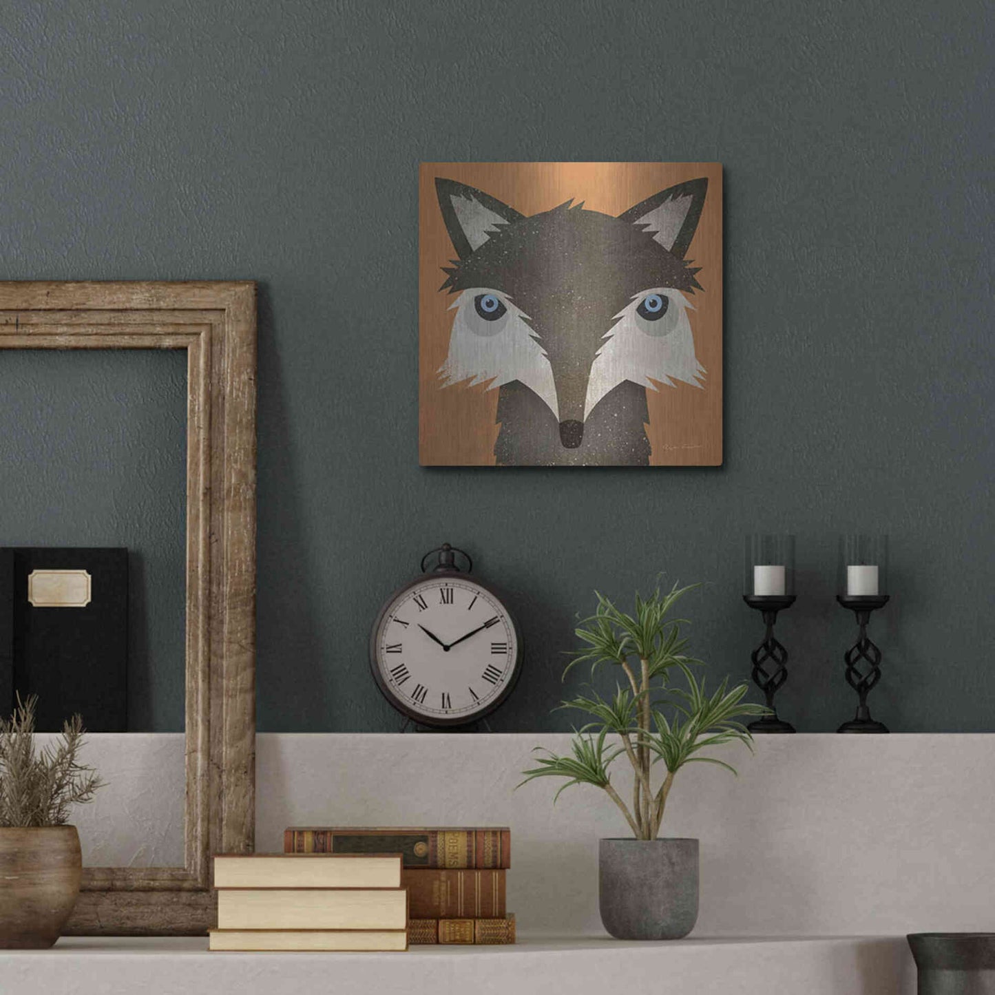Luxe Metal Art 'Timber Wolf' by Ryan Fowler, Metal Wall Art,12x12