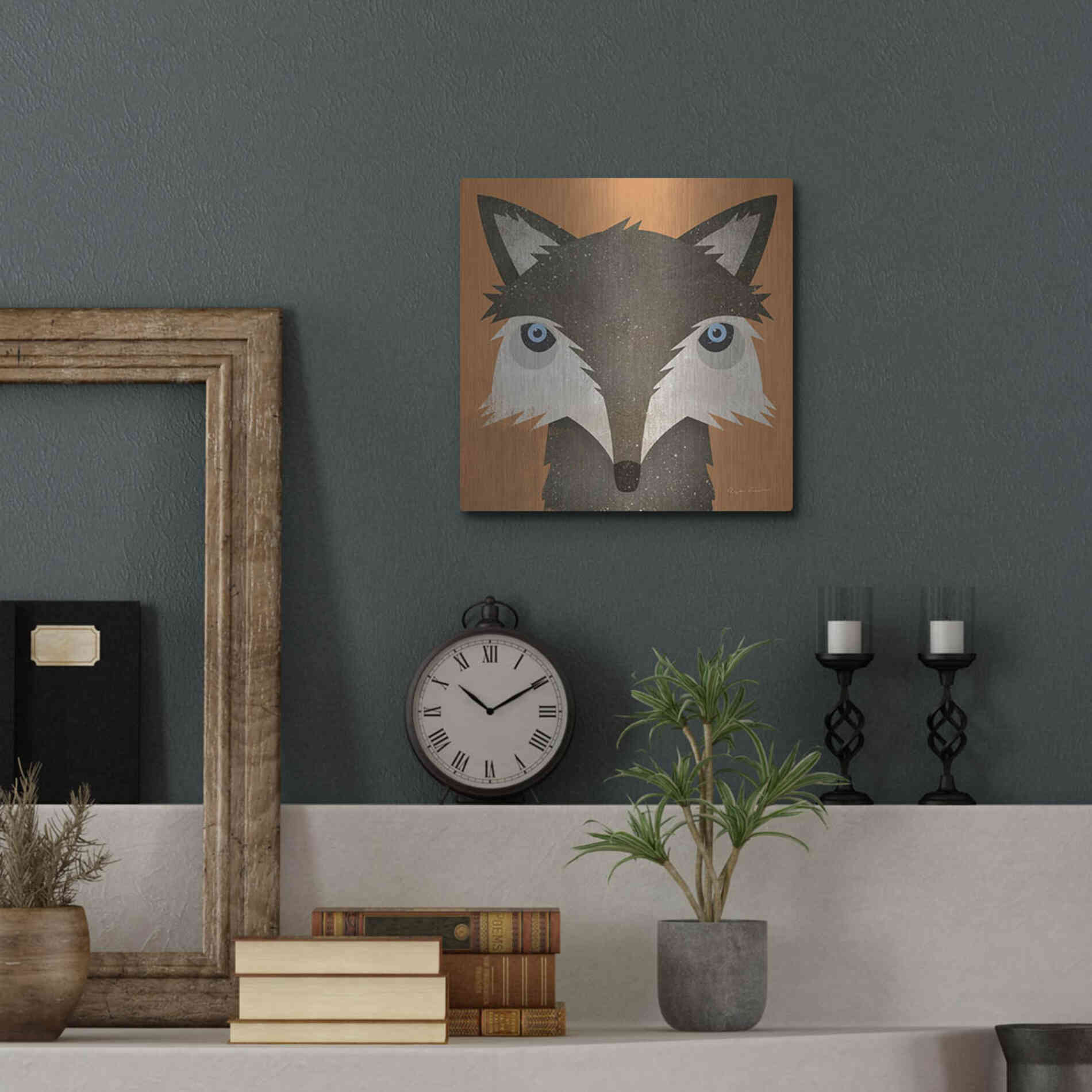 Luxe Metal Art 'Timber Wolf' by Ryan Fowler, Metal Wall Art,12x12