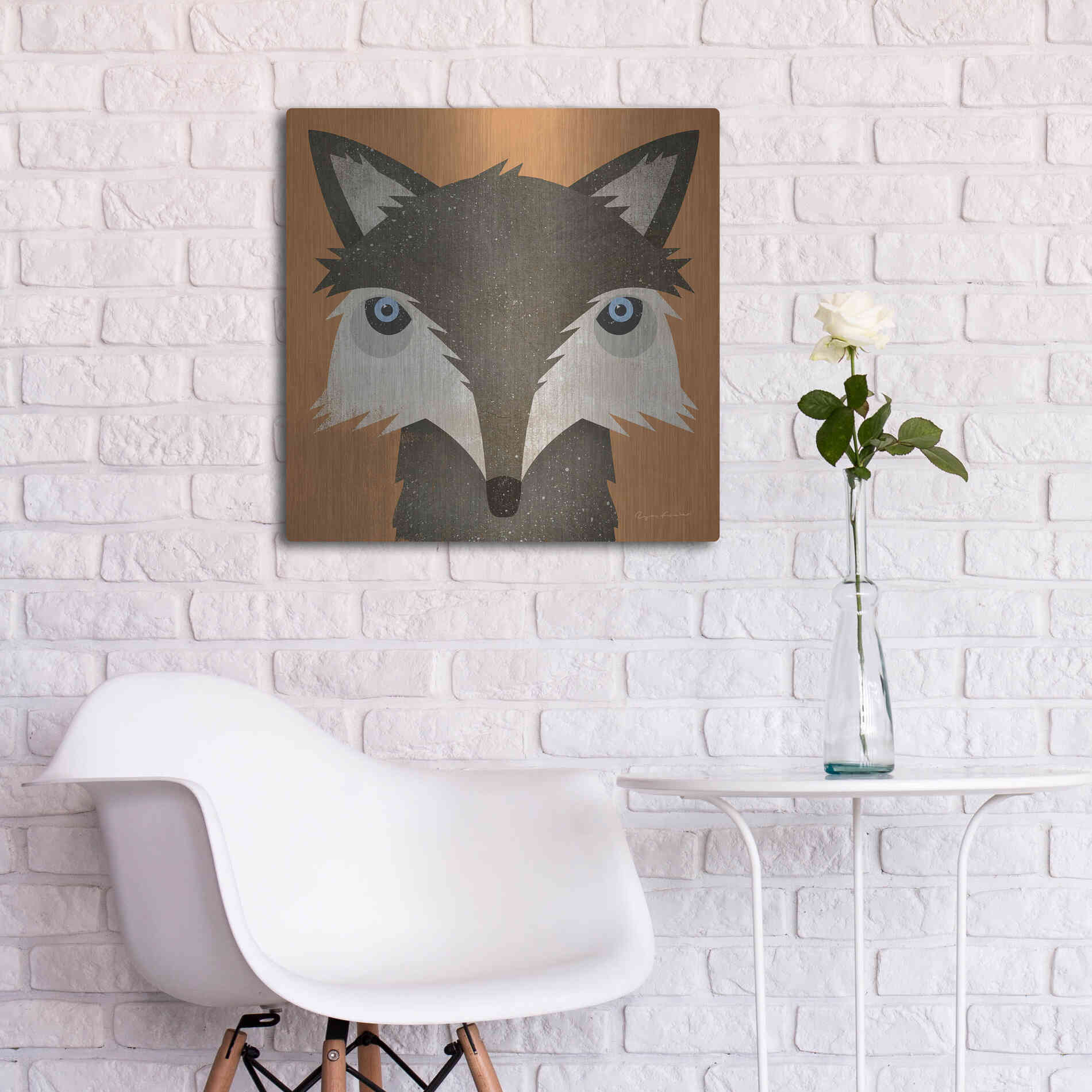 Luxe Metal Art 'Timber Wolf' by Ryan Fowler, Metal Wall Art,24x24