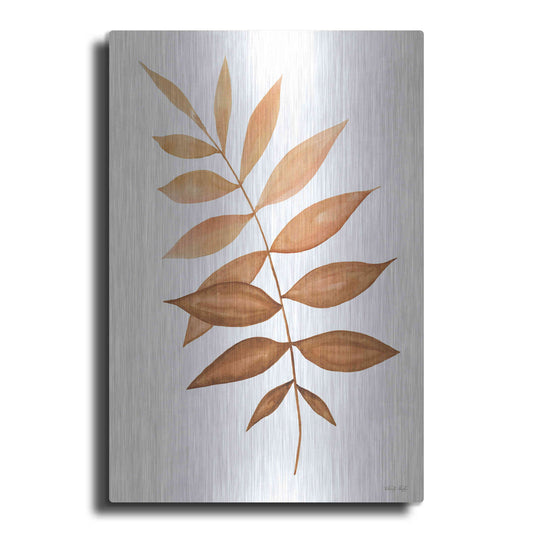 Luxe Metal Art 'Fall Leaf Stem II' by Cindy Jacobs, Metal Wall Art