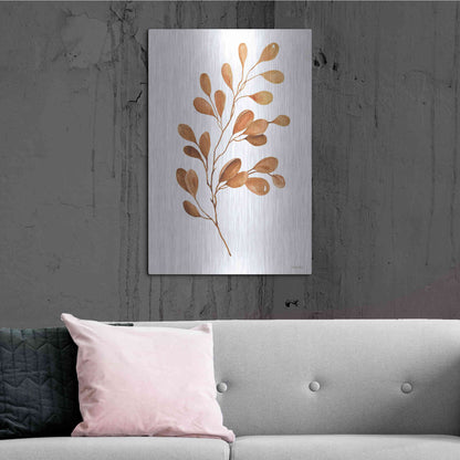 Luxe Metal Art 'Fall Leaf Stem III' by Cindy Jacobs, Metal Wall Art,24x36