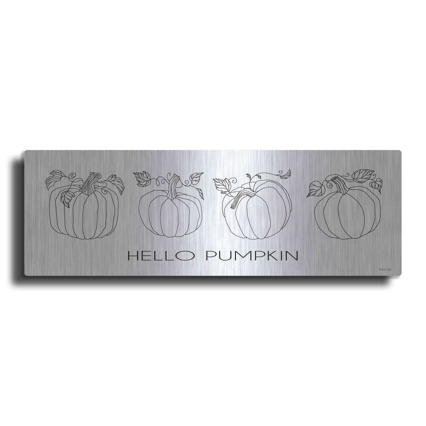 Luxe Metal Art 'Hello Pumpkin Simple' by Cindy Jacobs, Metal Wall Art