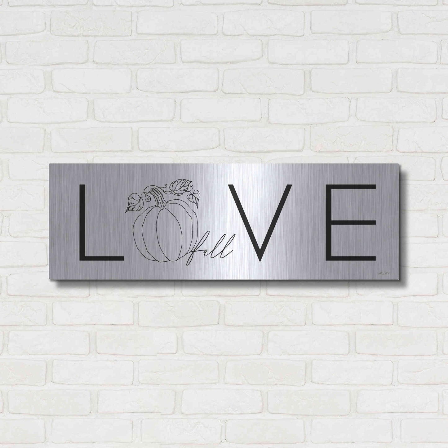 Luxe Metal Art 'Love Fall' by Cindy Jacobs, Metal Wall Art,36x12