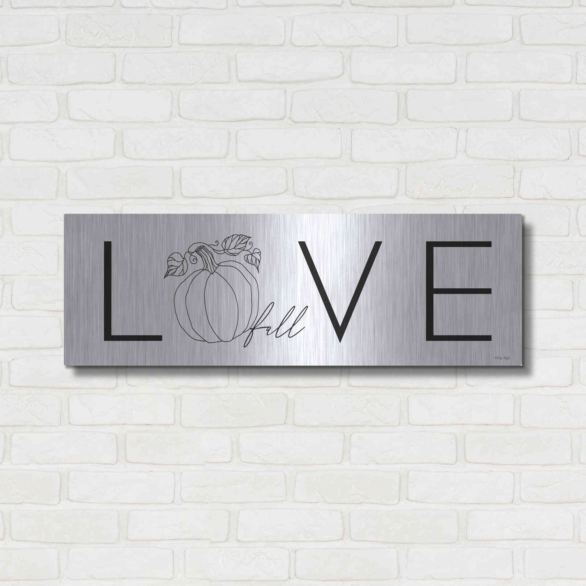 Luxe Metal Art 'Love Fall' by Cindy Jacobs, Metal Wall Art,36x12