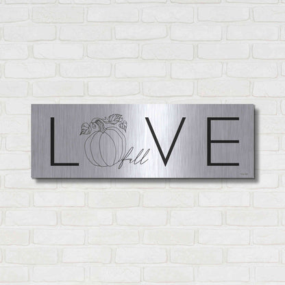 Luxe Metal Art 'Love Fall' by Cindy Jacobs, Metal Wall Art,36x12