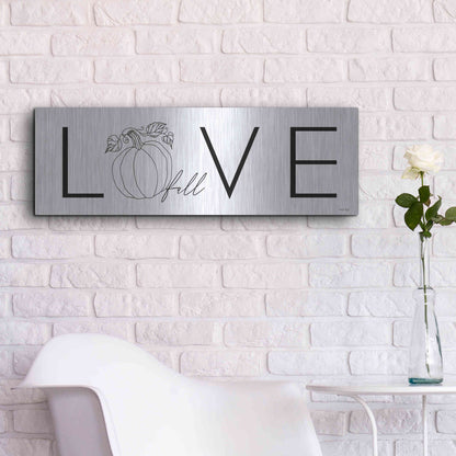 Luxe Metal Art 'Love Fall' by Cindy Jacobs, Metal Wall Art,36x12