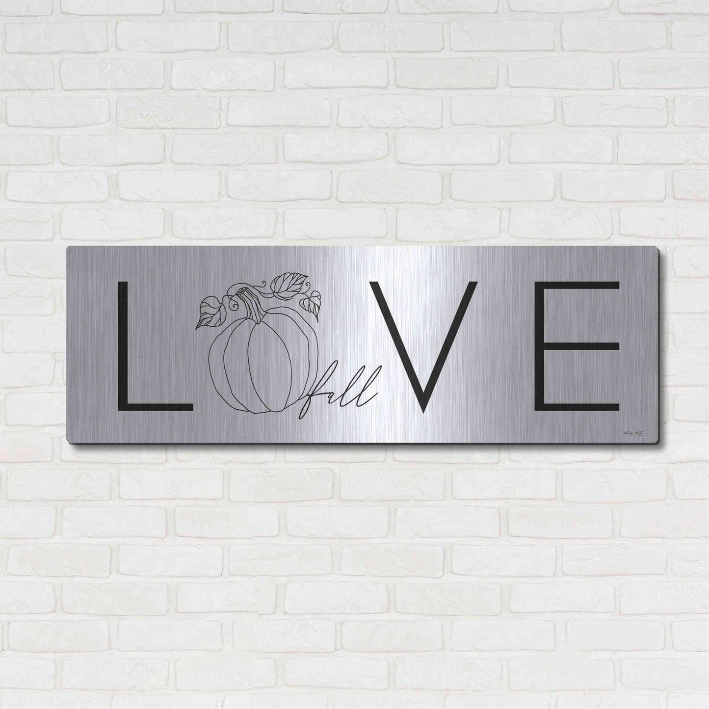 Luxe Metal Art 'Love Fall' by Cindy Jacobs, Metal Wall Art,48x16