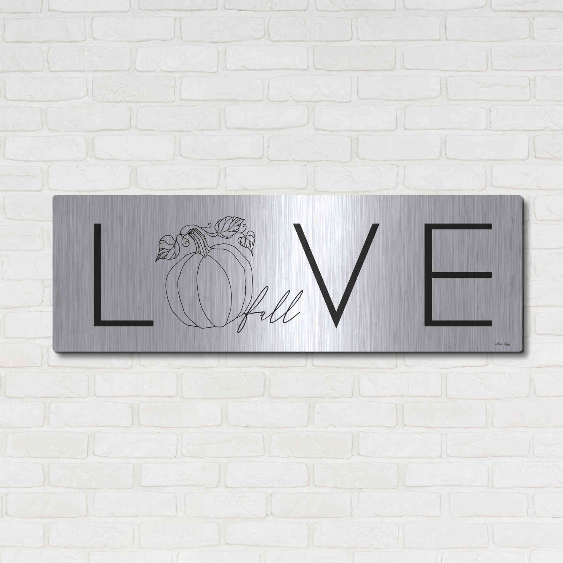 Luxe Metal Art 'Love Fall' by Cindy Jacobs, Metal Wall Art,48x16