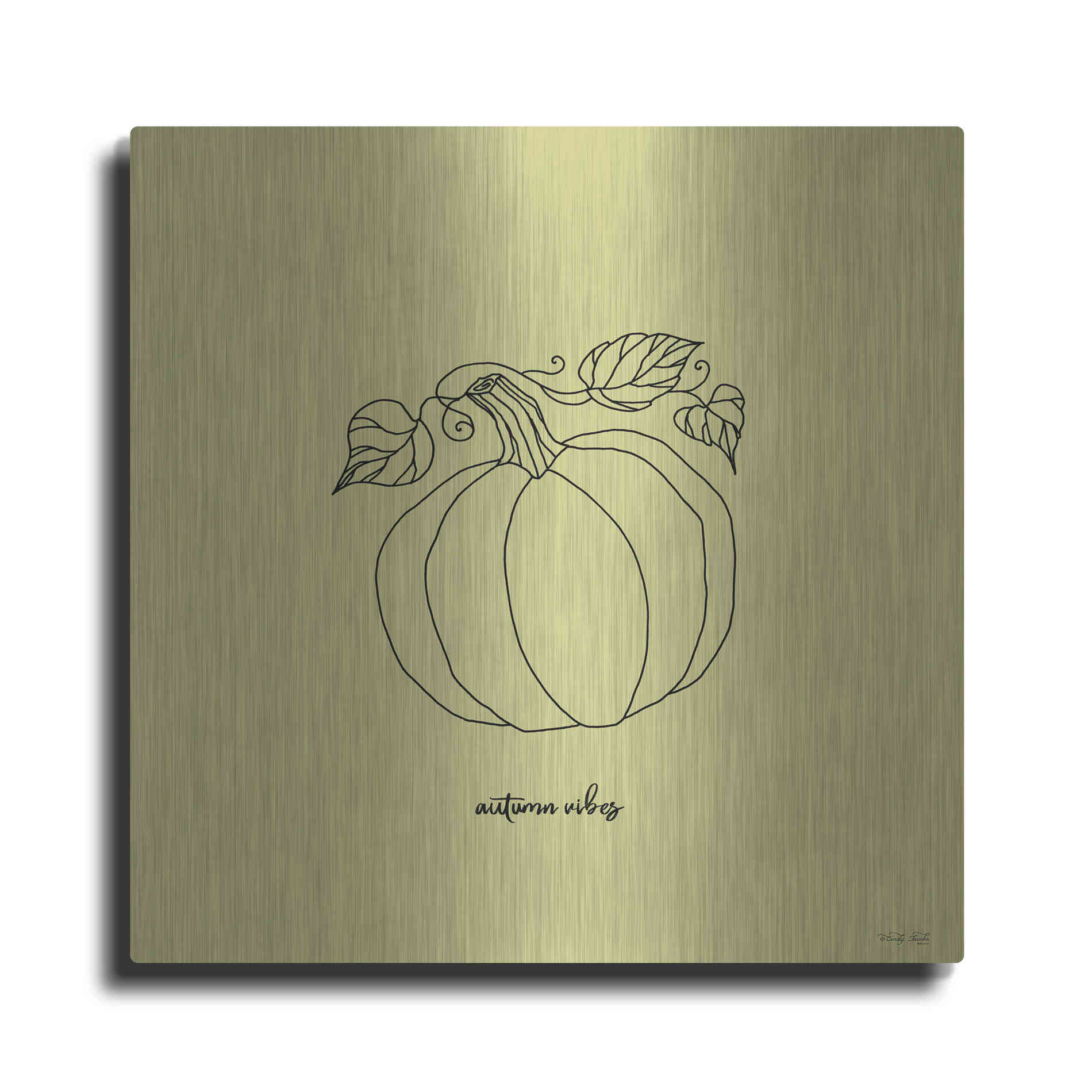 Luxe Metal Art 'Autumn Vibes' by Cindy Jacobs, Metal Wall Art