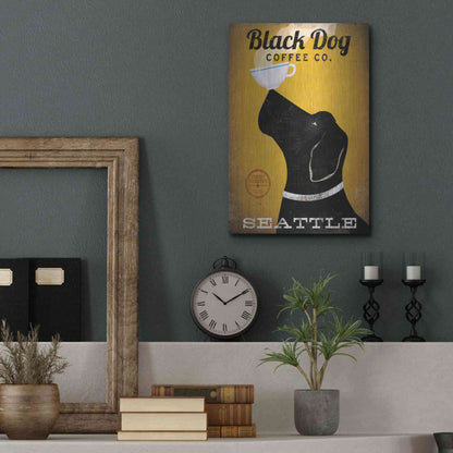 Luxe Metal Art 'Black Dog Coffee Co Seattle' by Ryan Fowler, Metal Wall Art,12x16