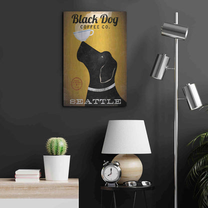 Luxe Metal Art 'Black Dog Coffee Co Seattle' by Ryan Fowler, Metal Wall Art,16x24