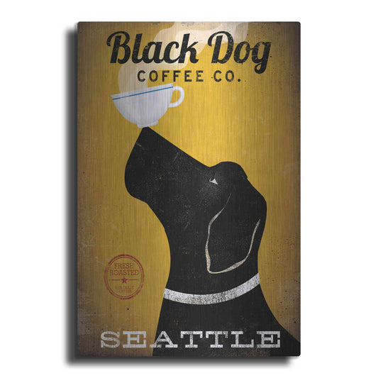 Luxe Metal Art 'Black Dog Coffee Co Seattle' by Ryan Fowler, Metal Wall Art