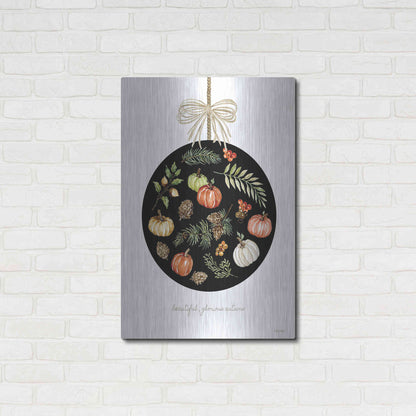 Luxe Metal Art 'Beautiful, Glorious Autumn Ornament' by Cindy Jacobs, Metal Wall Art,24x36
