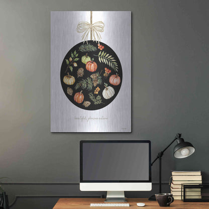 Luxe Metal Art 'Beautiful, Glorious Autumn Ornament' by Cindy Jacobs, Metal Wall Art,24x36