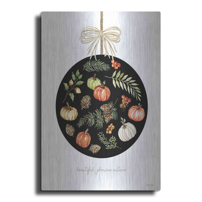 Luxe Metal Art 'Beautiful, Glorious Autumn Ornament' by Cindy Jacobs, Metal Wall Art