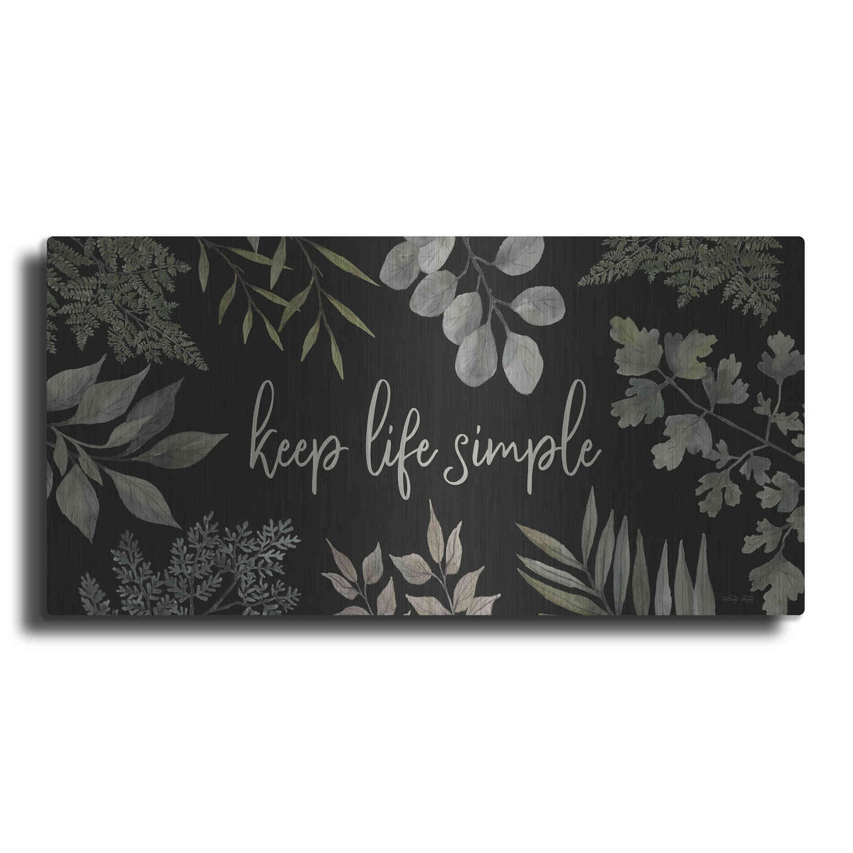Luxe Metal Art 'Keep Life Simple' by Cindy Jacobs, Metal Wall Art