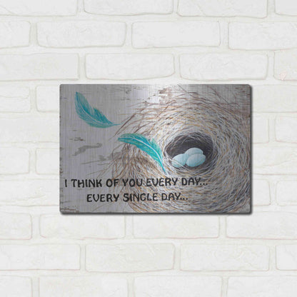 Luxe Metal Art 'I Think of You ' by Diane Fifer, Metal Wall Art,16x12