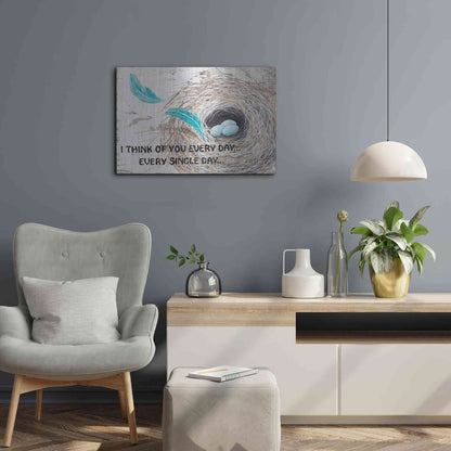 Luxe Metal Art 'I Think of You ' by Diane Fifer, Metal Wall Art,24x16