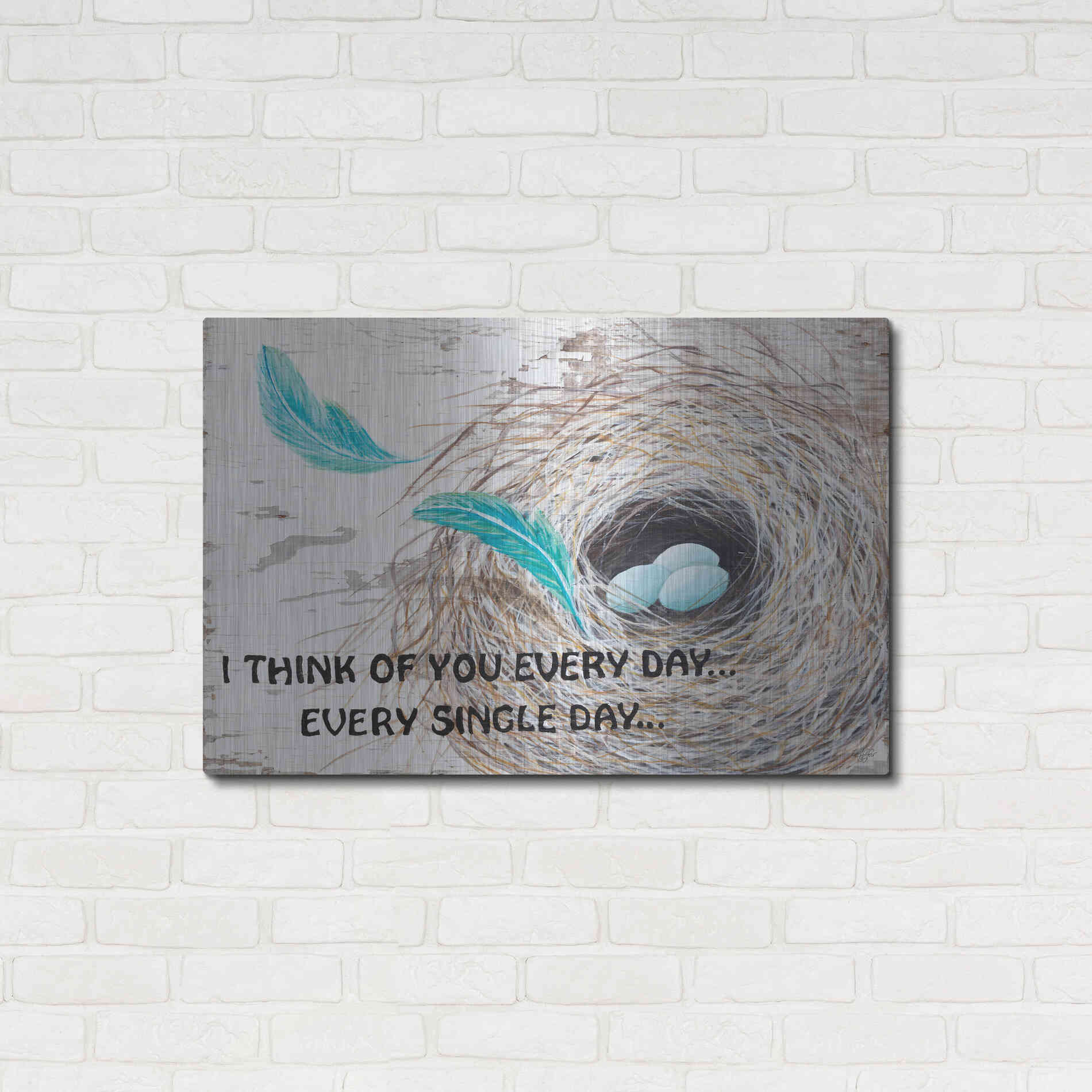 Luxe Metal Art 'I Think of You ' by Diane Fifer, Metal Wall Art,36x24