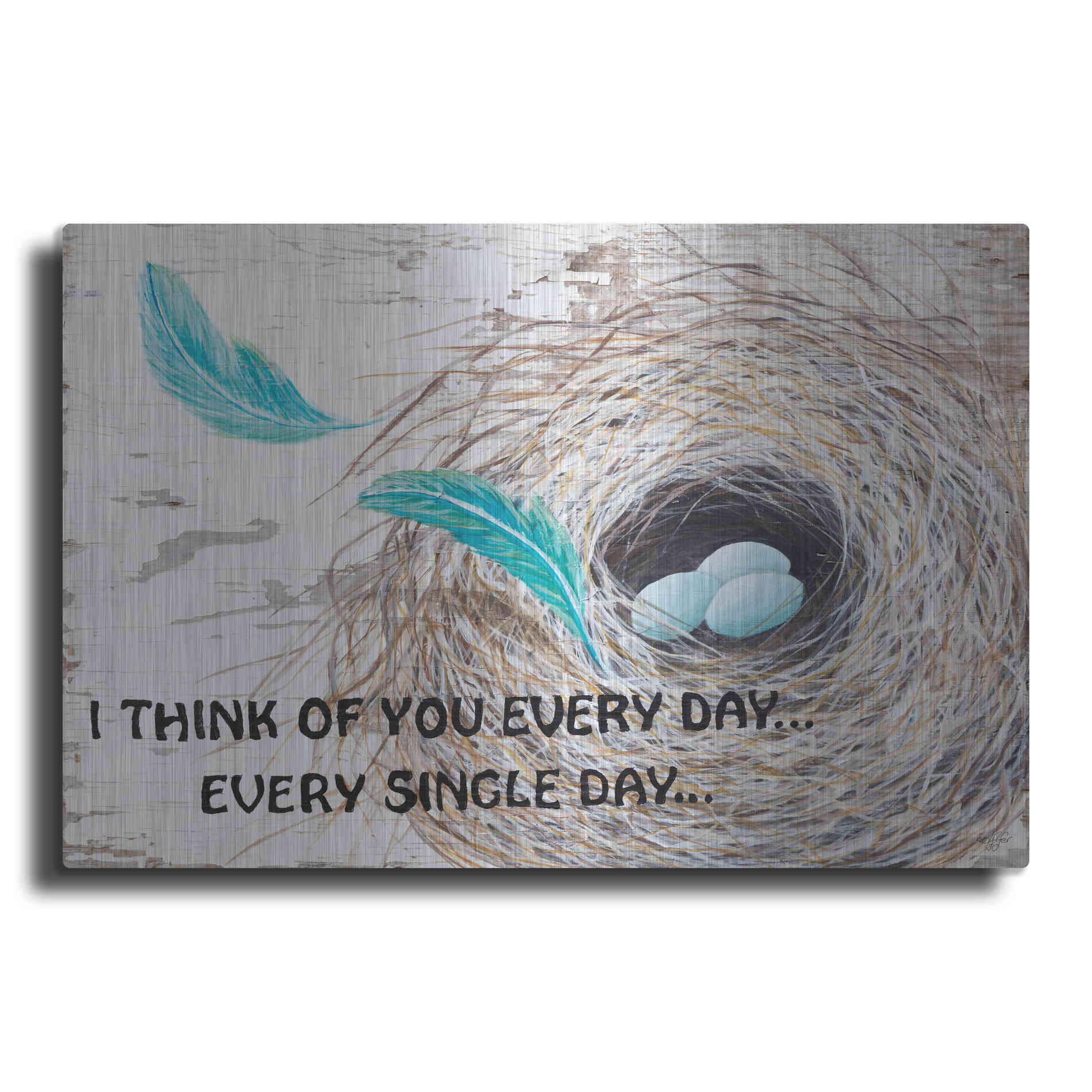 Luxe Metal Art 'I Think of You ' by Diane Fifer, Metal Wall Art