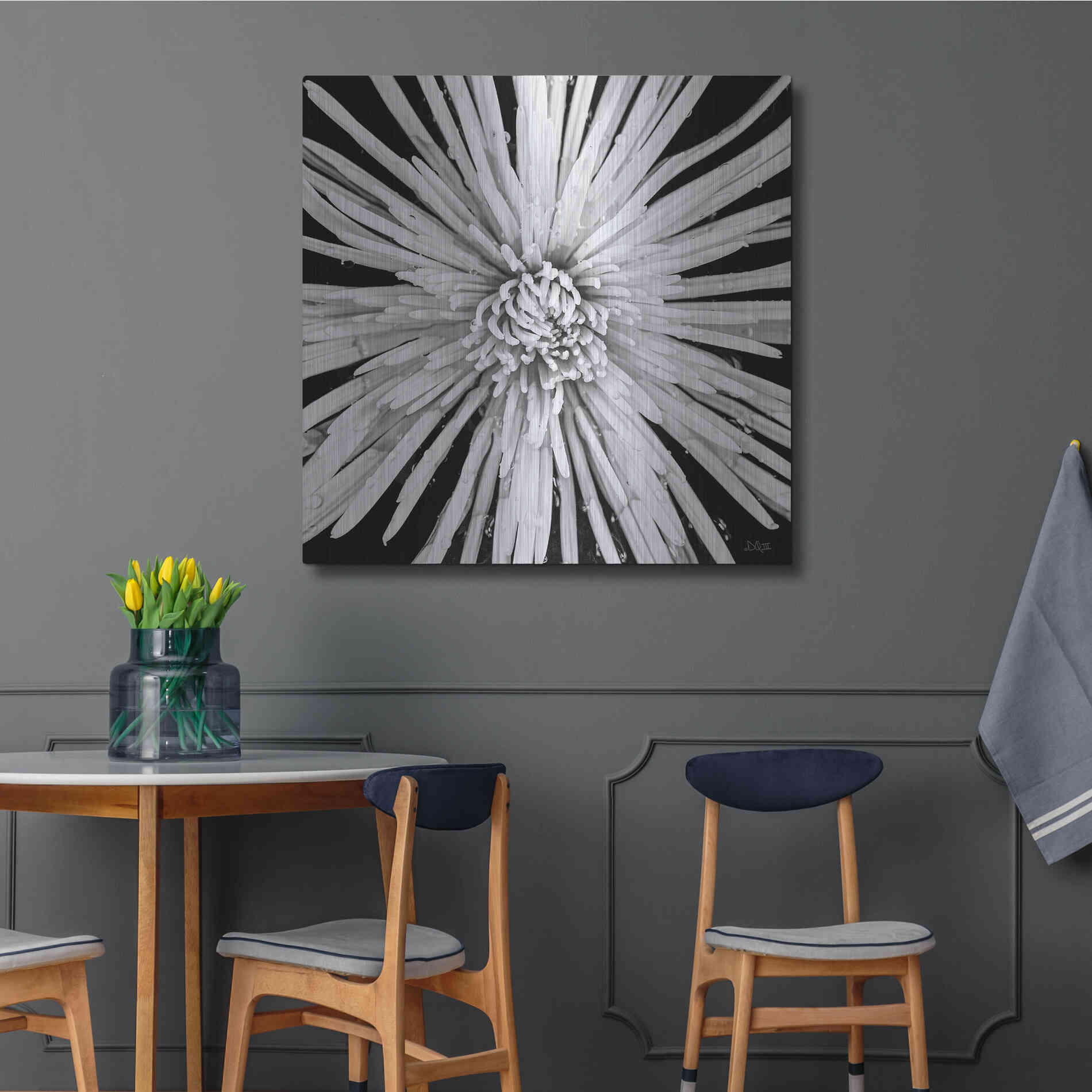 Luxe Metal Art 'Black and White Love' by Donnie Quillen, Metal Wall Art,36x36