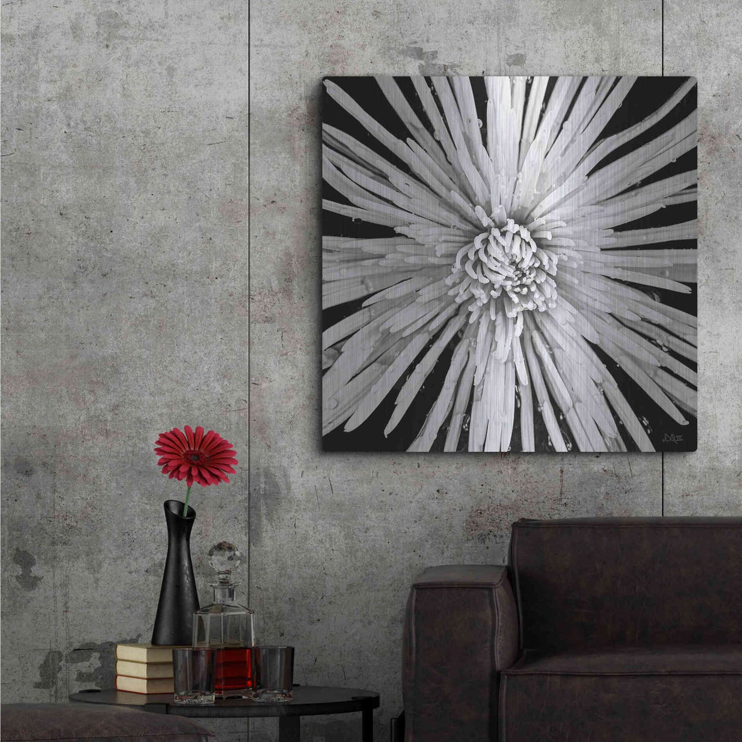 Luxe Metal Art 'Black and White Love' by Donnie Quillen, Metal Wall Art,36x36