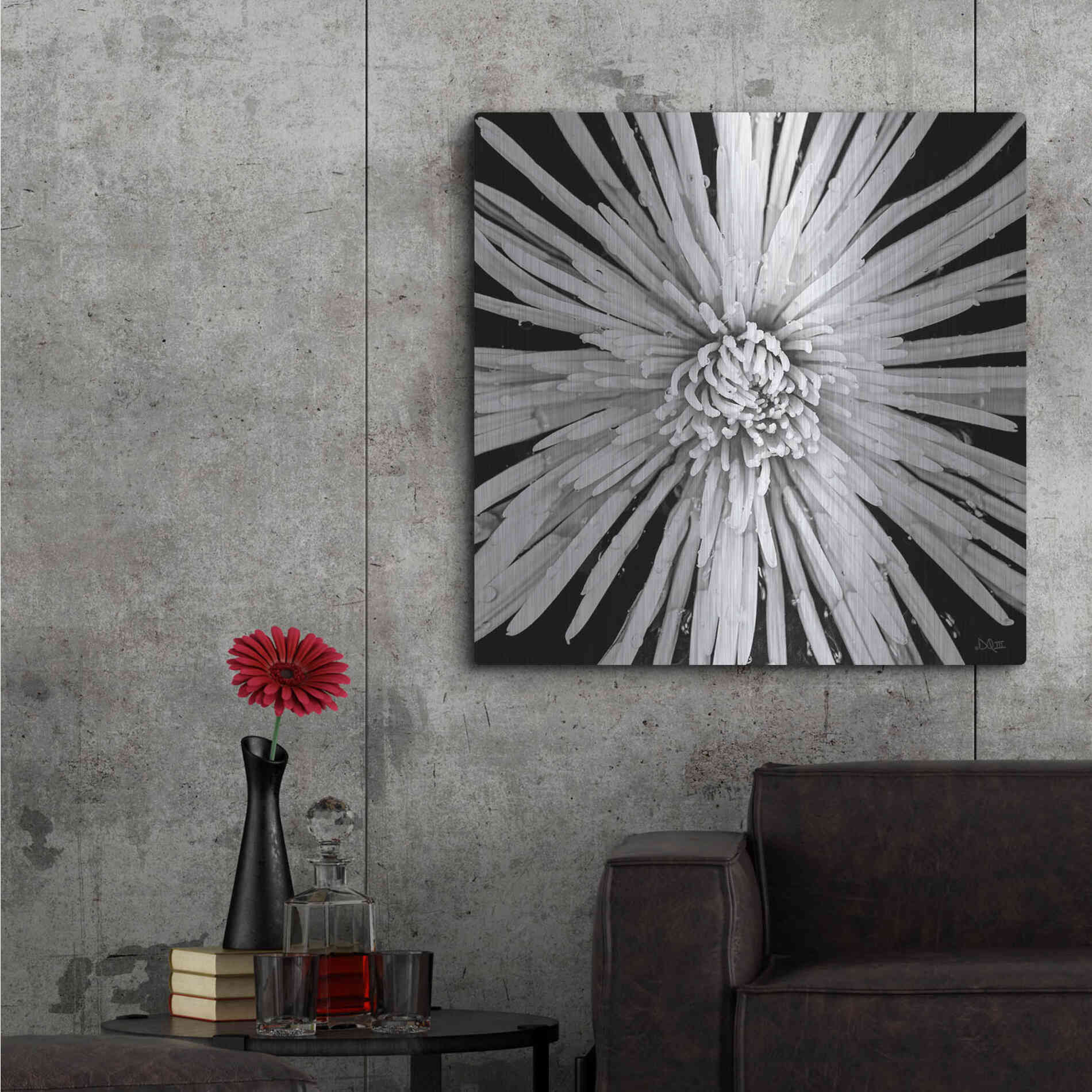 Luxe Metal Art 'Black and White Love' by Donnie Quillen, Metal Wall Art,36x36