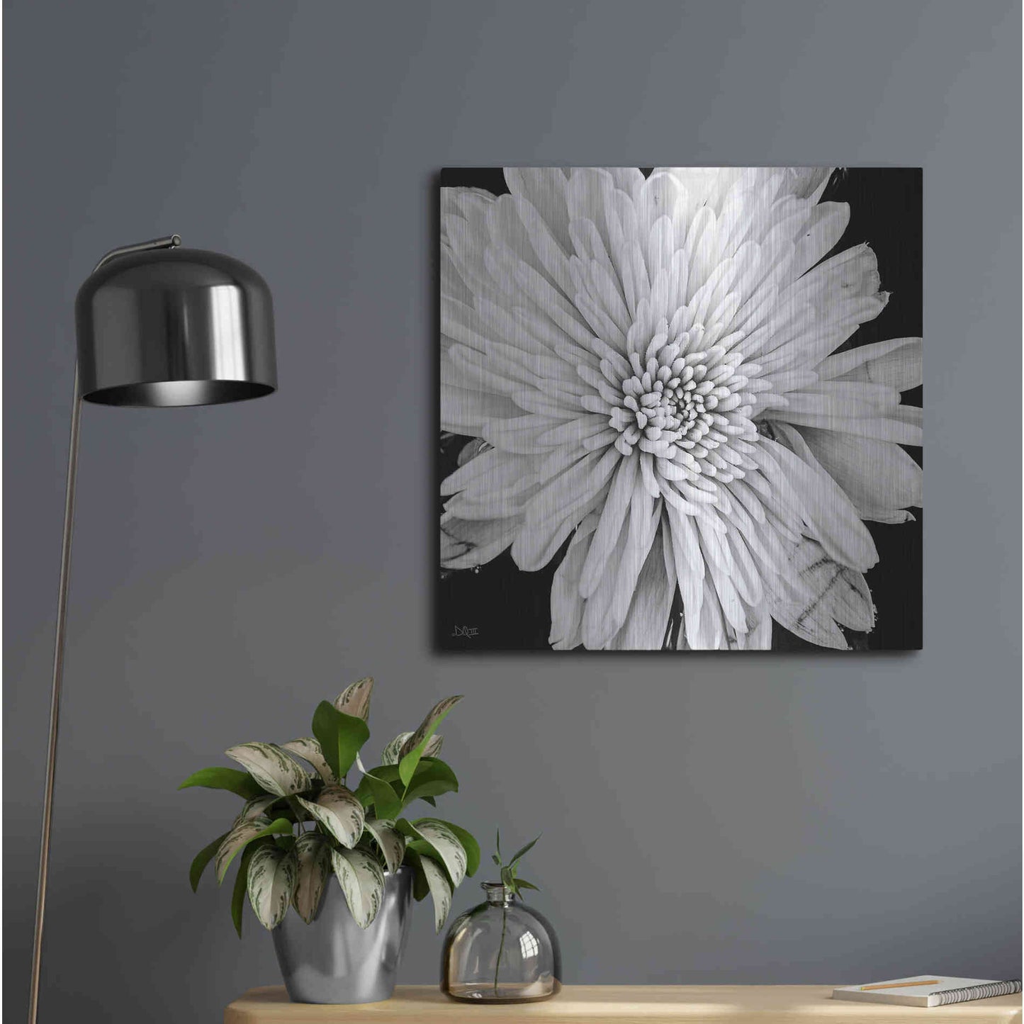 Luxe Metal Art 'Black and White Love II' by Donnie Quillen, Metal Wall Art,24x24