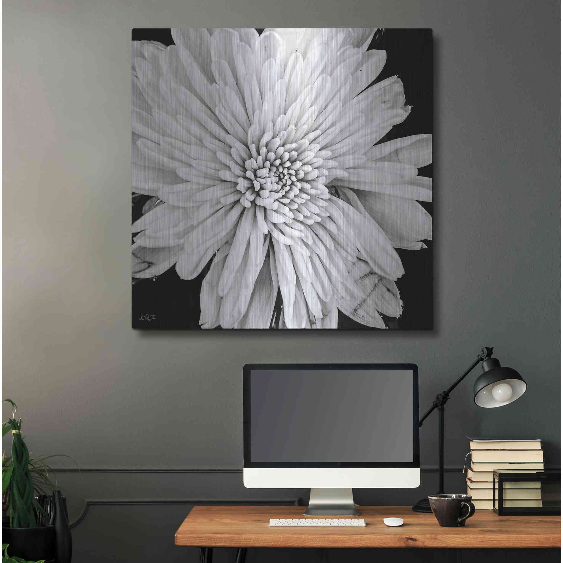 Luxe Metal Art 'Black and White Love II' by Donnie Quillen, Metal Wall Art,36x36