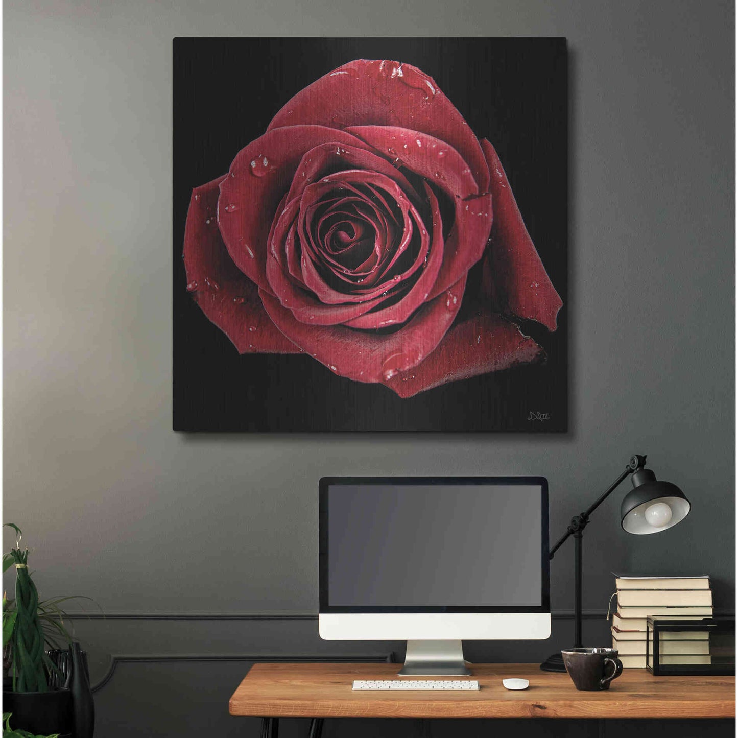 Luxe Metal Art 'Broken Heart Rose' by Donnie Quillen, Metal Wall Art,36x36