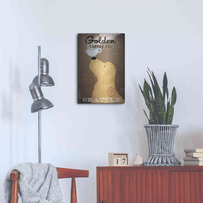 Luxe Metal Art 'Golden Coffee Co' by Ryan Fowler, Metal Wall Art,16x24
