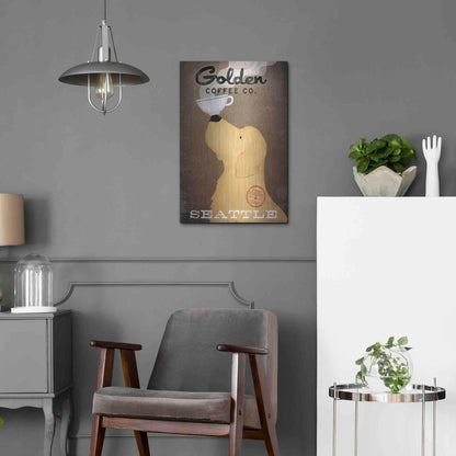 Luxe Metal Art 'Golden Coffee Co' by Ryan Fowler, Metal Wall Art,16x24